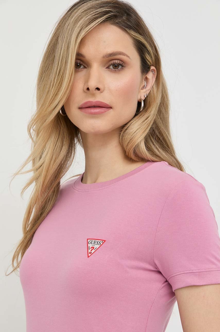 

Тениска Guess в розово, Розов