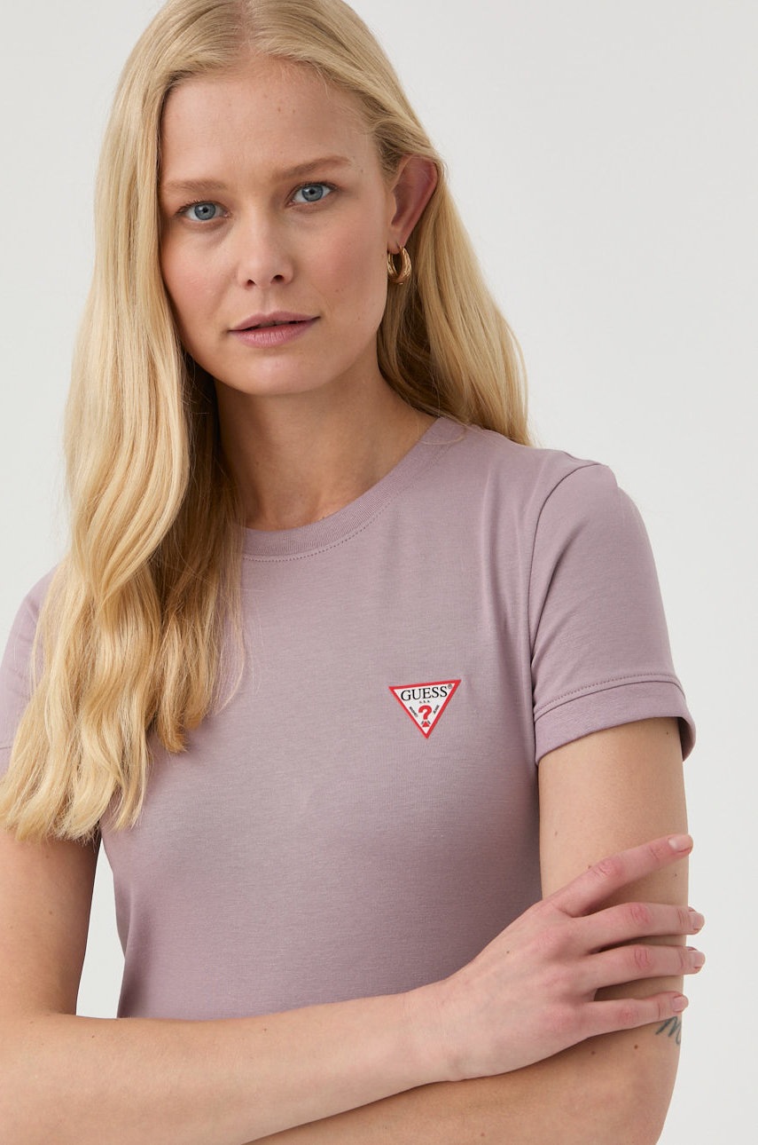 

Тениска Guess в лилаво, Виолетов