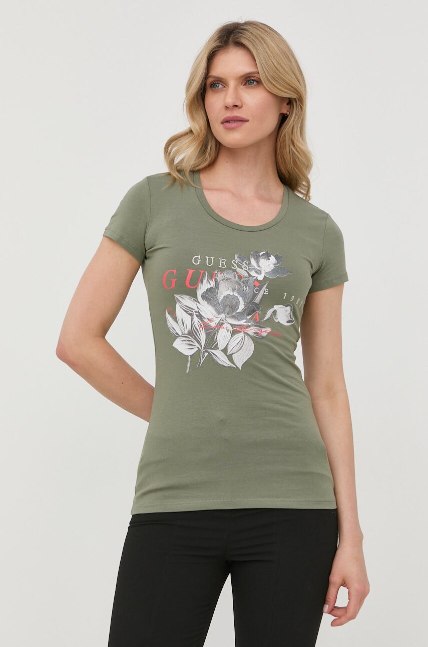 

Футболка Guess женский цвет зелёный