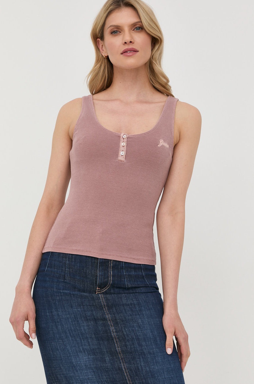 

Топ Guess женский цвет розовый
