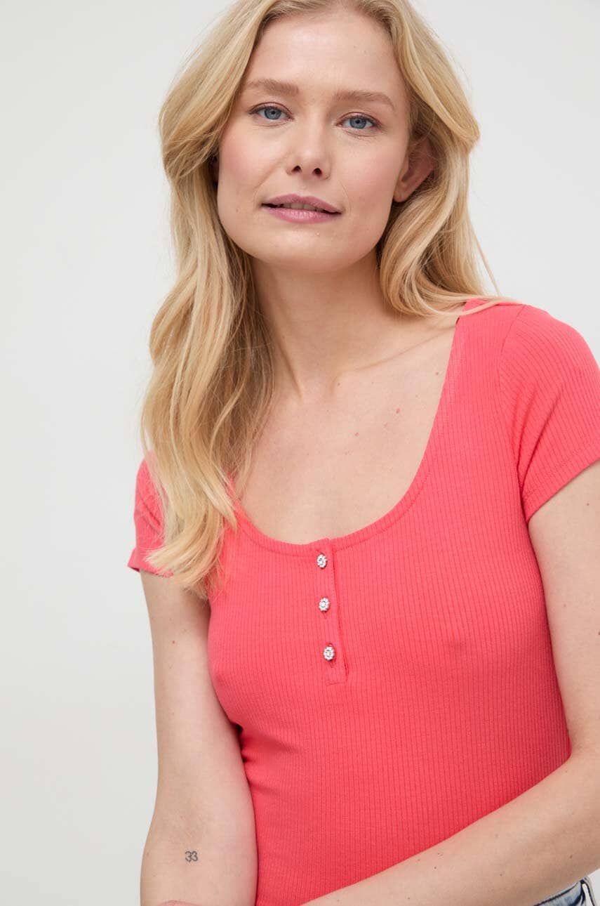 Levně Tričko Guess KARLEE červená barva, W2YP24 KBCO2