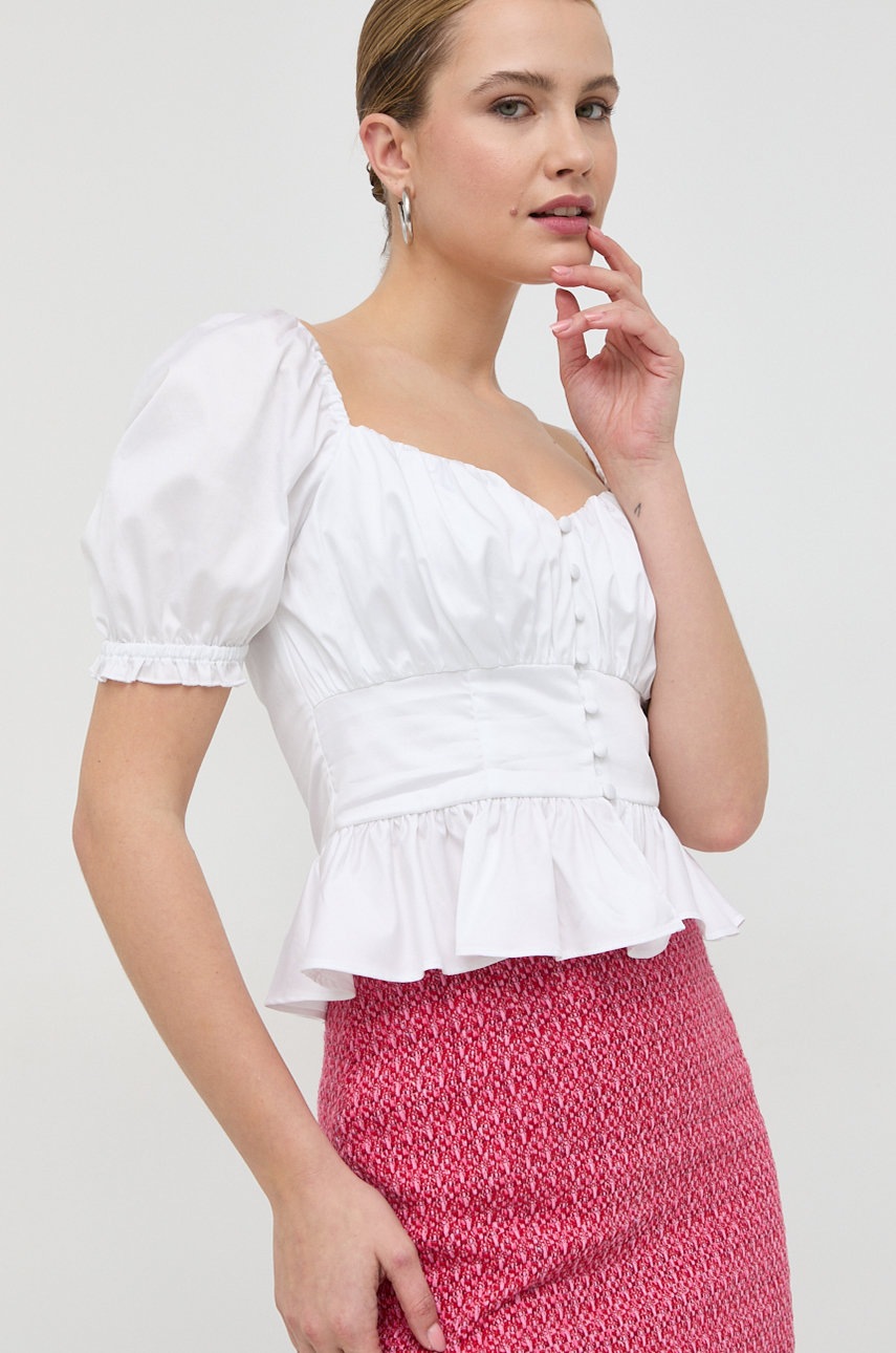 

Блуза Guess в бяло с изчистен дизайн, Бял