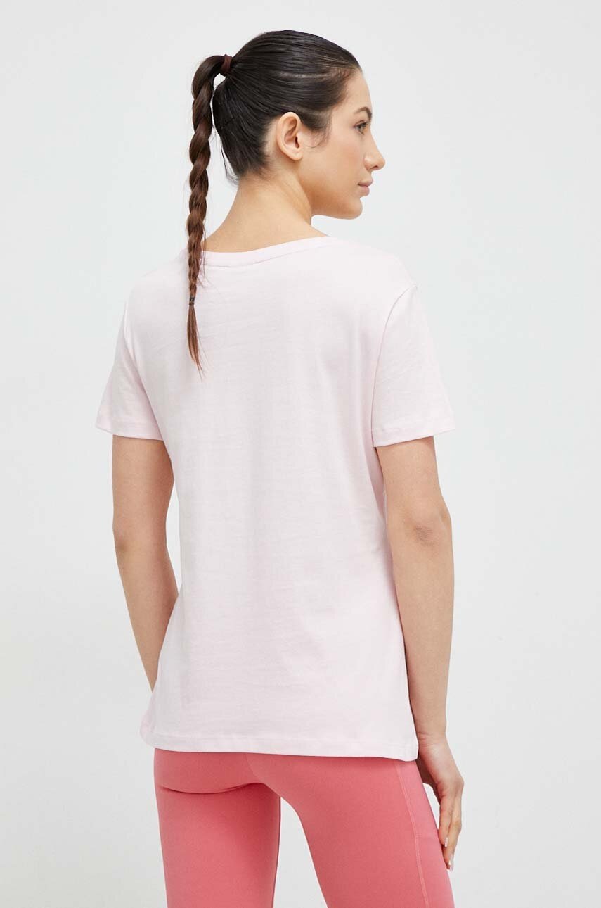 Βαμβακερό μπλουζάκι Guess χρώμα: ροζ φωτογραφία