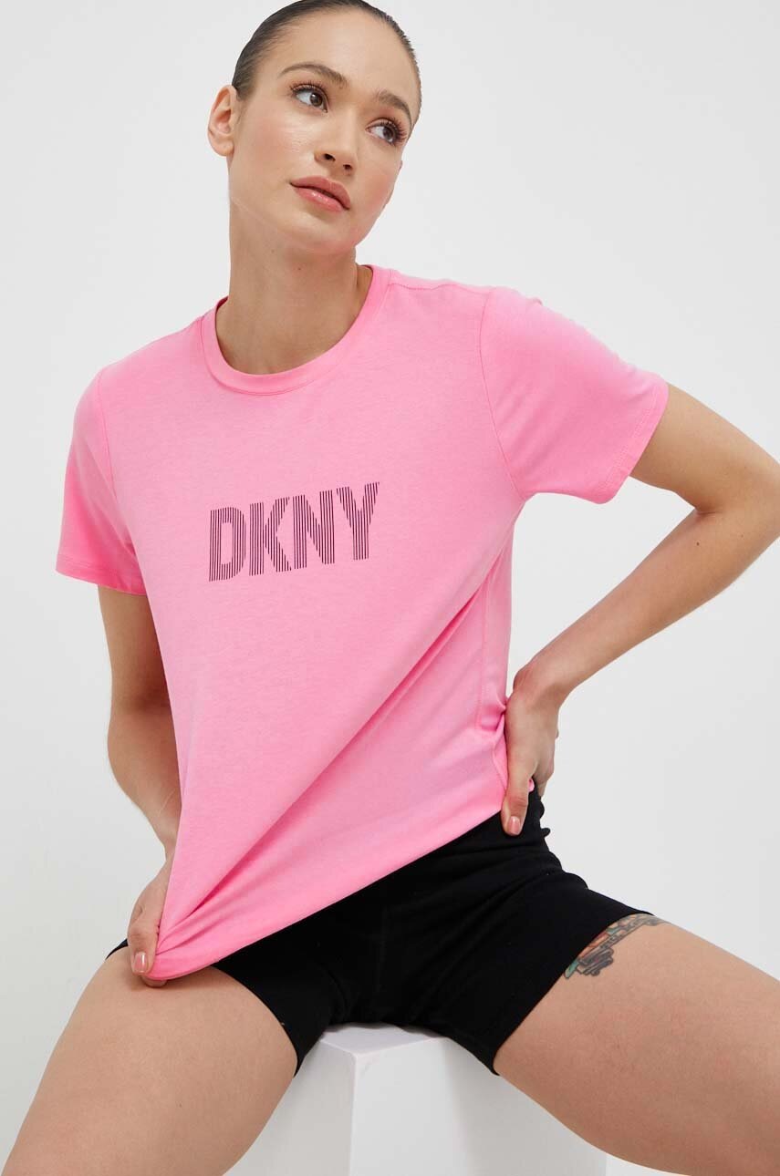 

Футболка Dkny жіночий колір рожевий