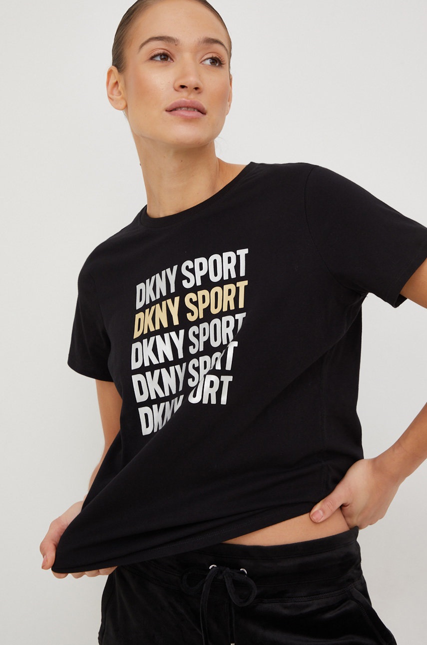 

Памучна тениска Dkny в черно, Черен
