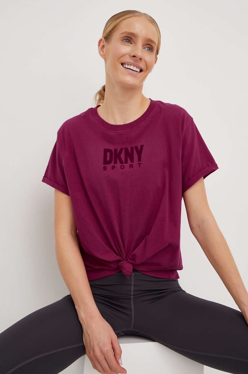 

Памучна тениска Dkny в розово, Розов