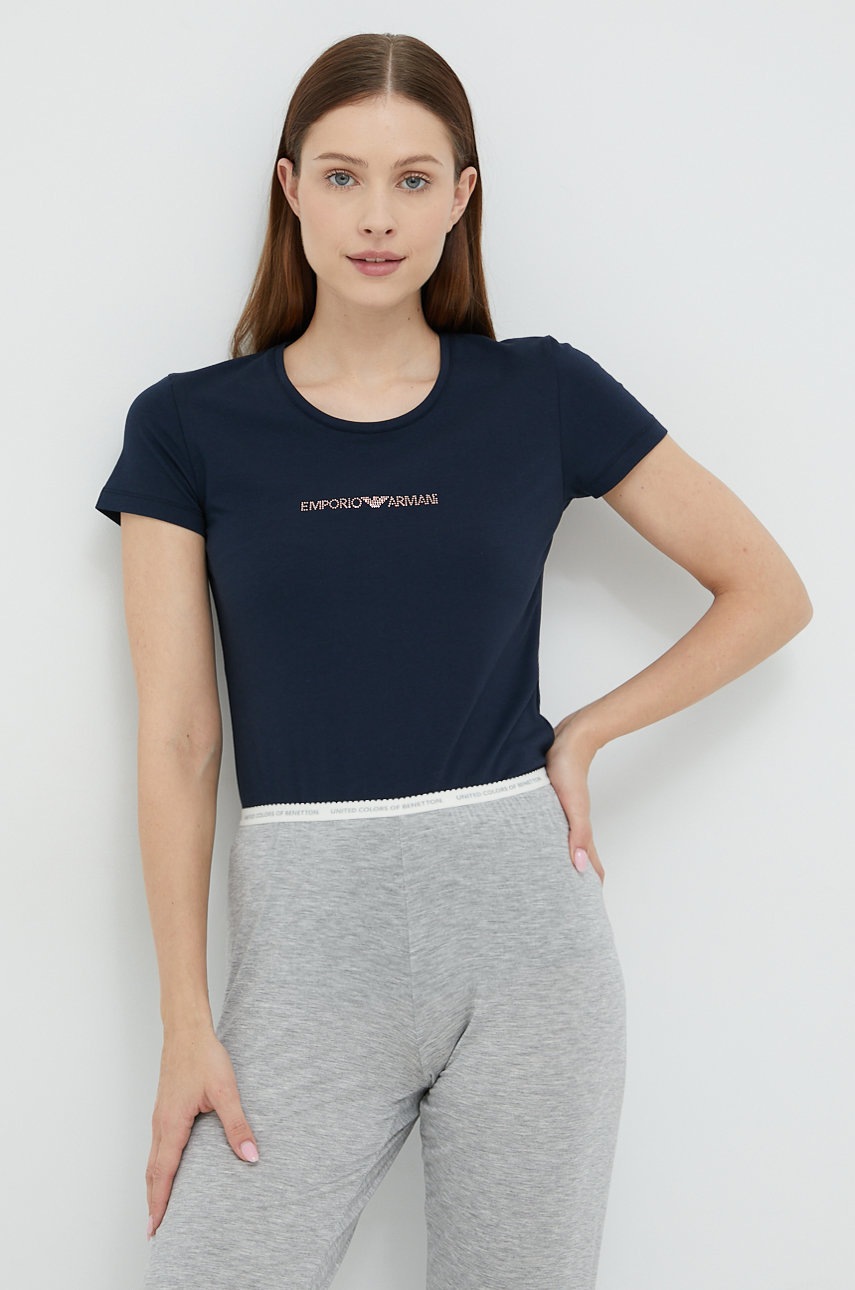 

Тениска Emporio Armani Underwear в тъмносиньо, Тъмносин