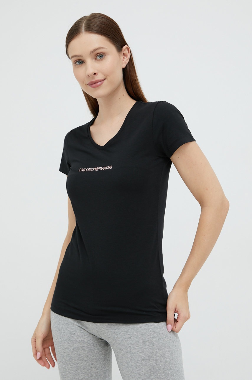 

Тениска Emporio Armani Underwear в черно, Черен