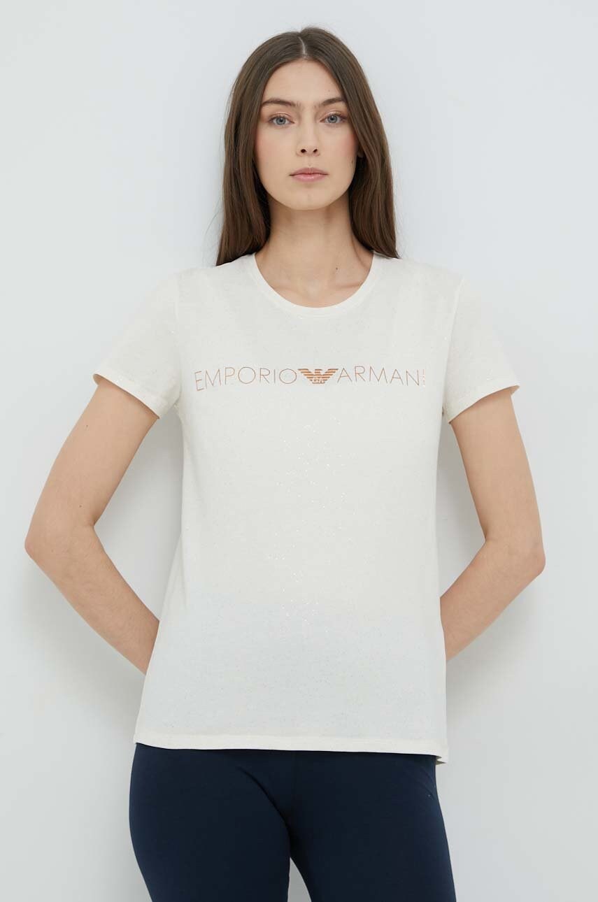 Emporio armani underwear tricou lounge culoarea bej