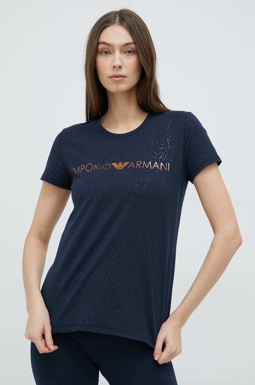 Emporio armani underwear tricou lounge culoarea albastru marin