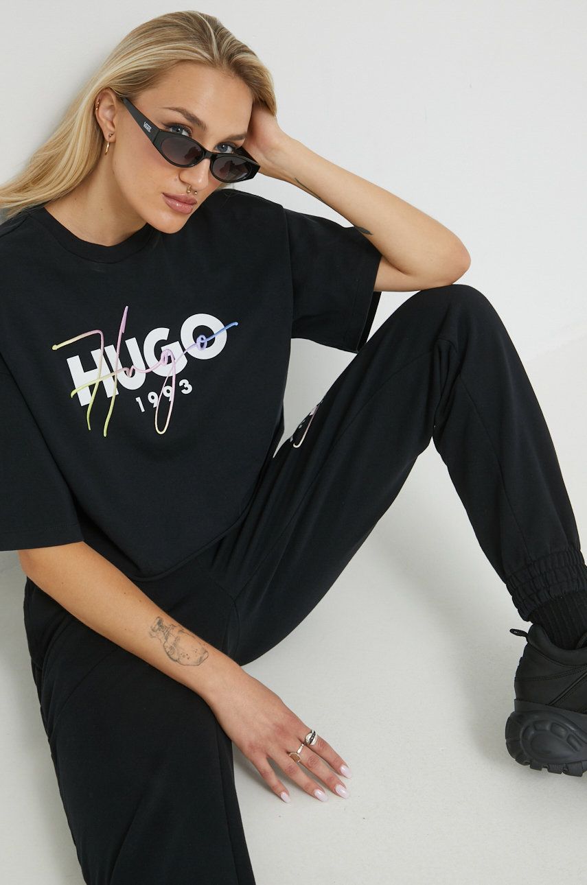 HUGO tricou din bumbac culoarea negru answear.ro imagine noua gjx.ro
