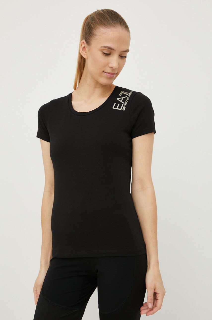 

Тениска EA7 Emporio Armani в черно, Черен