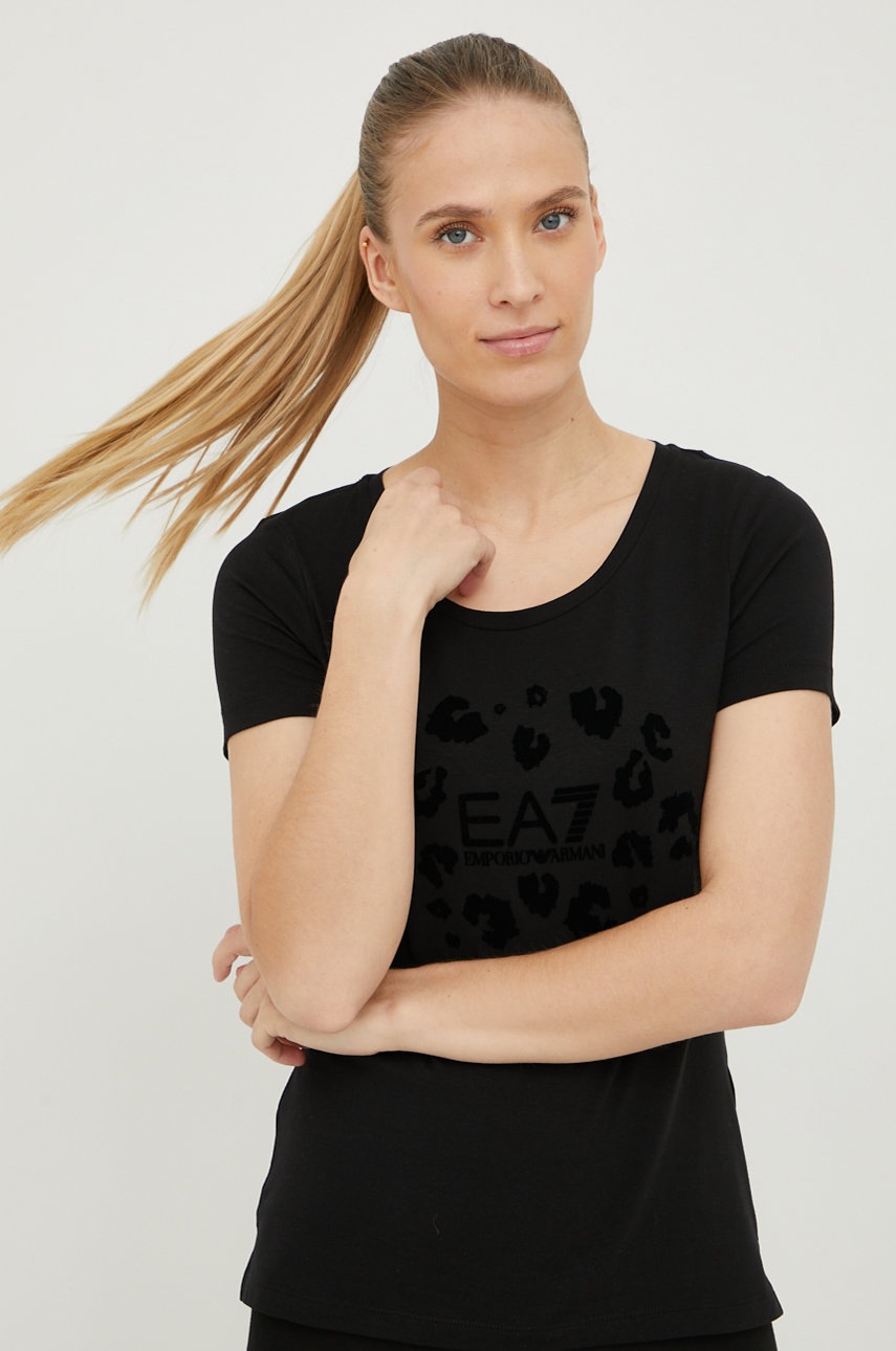 

Тениска EA7 Emporio Armani в черно, Черен
