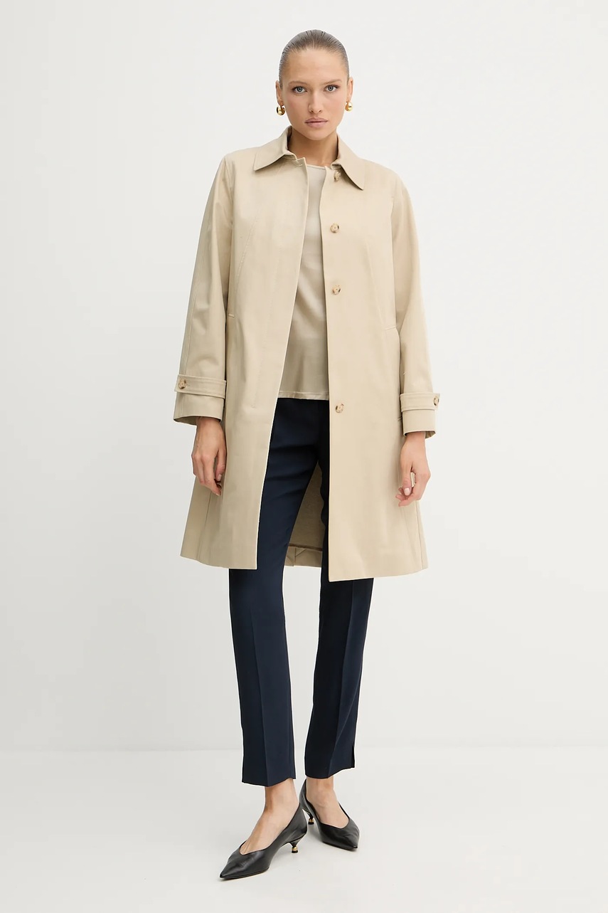 Футболка с примесью шелка BOSS цвет бежевый 50457656