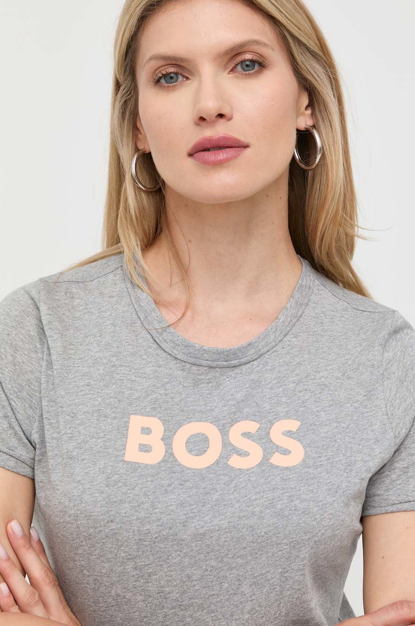 

Бавовняна футболка BOSS колір сірий