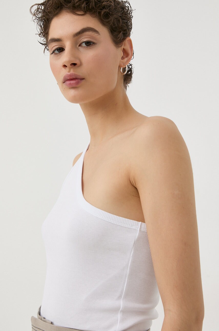 Gestuz top femei, culoarea alb, cold shoulder