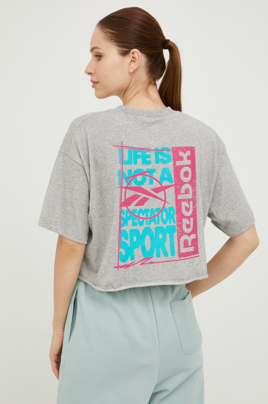 

Тениска Reebok в сиво, Сив