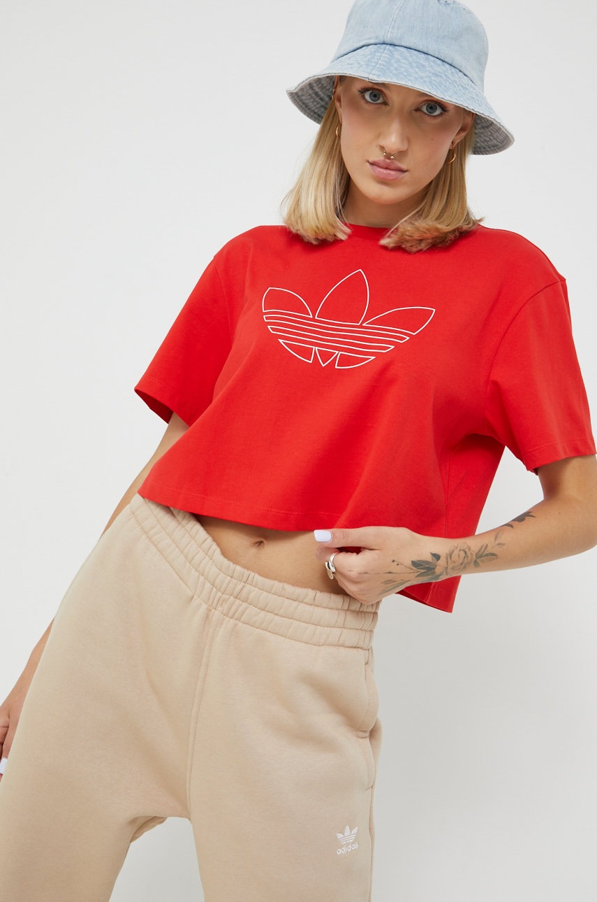 

Бавовняна футболка adidas Originals колір червоний