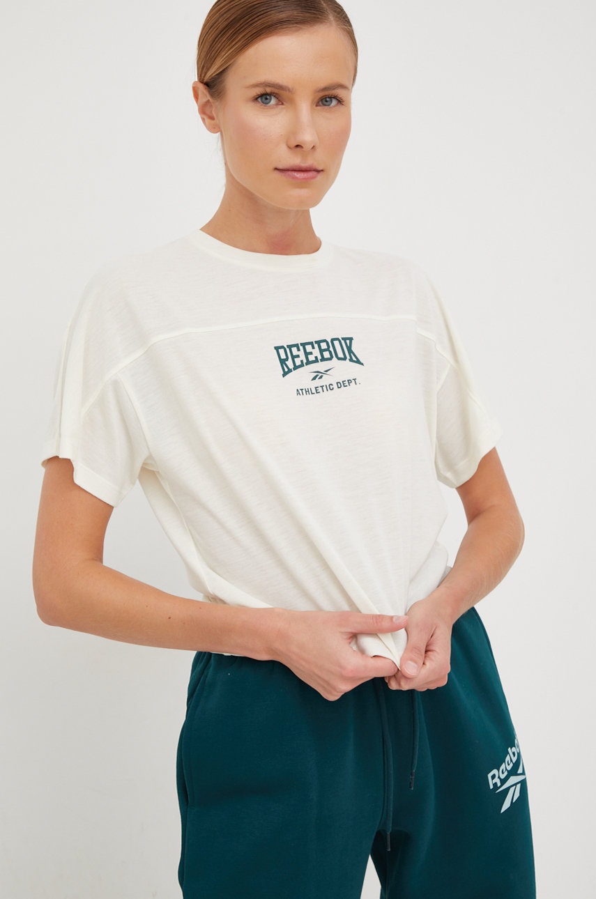 

Тениска Reebok в бежово, Бежов