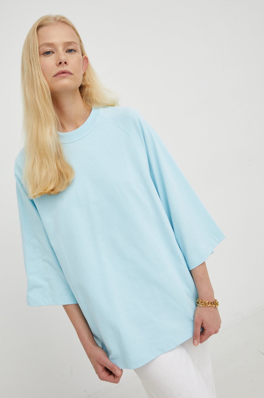 Samsoe samsoe tricou din bumbac culoarea turcoaz
