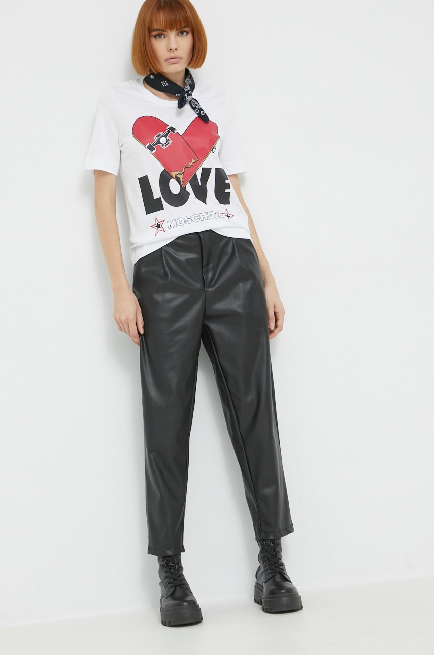 

Бавовняна футболка Love Moschino колір білий