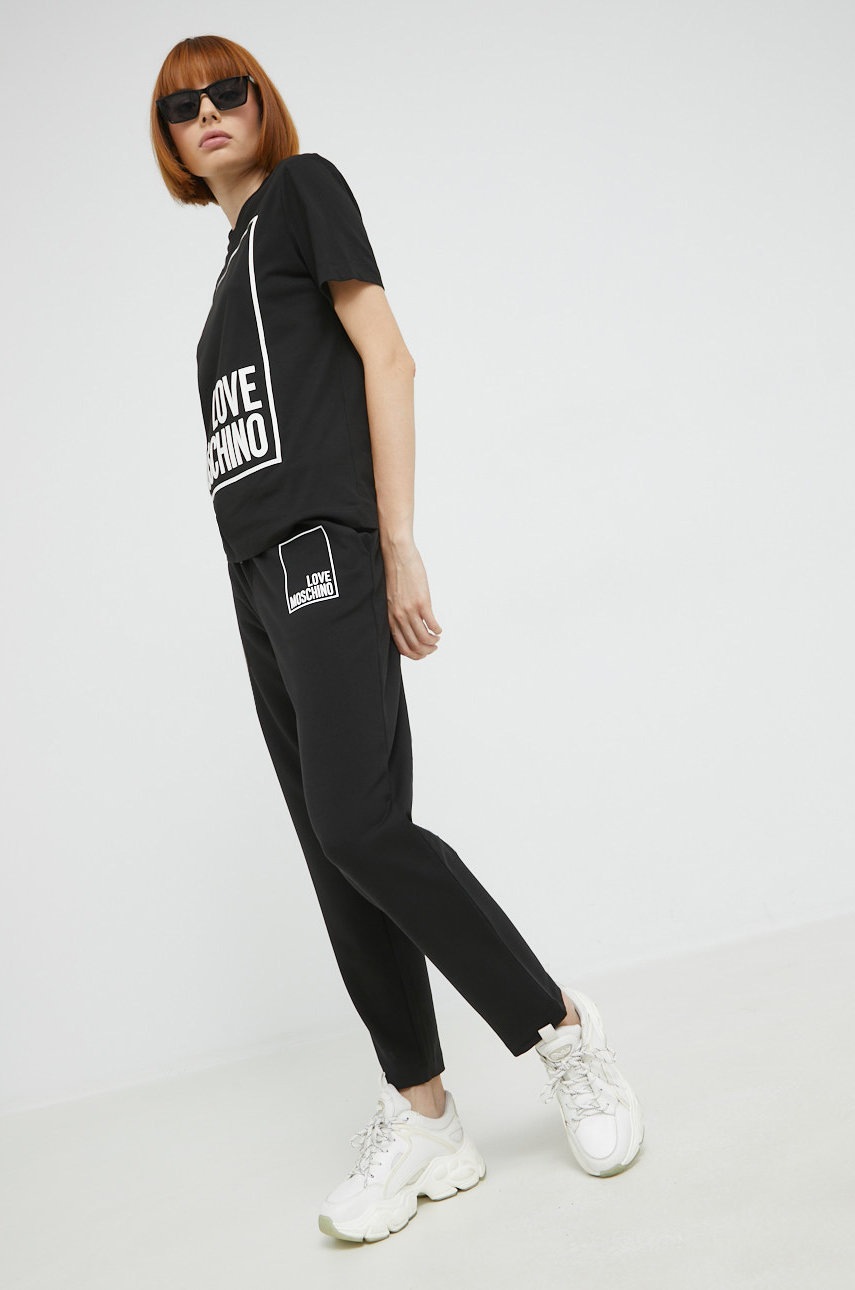 

Хлопковая футболка Love Moschino цвет чёрный
