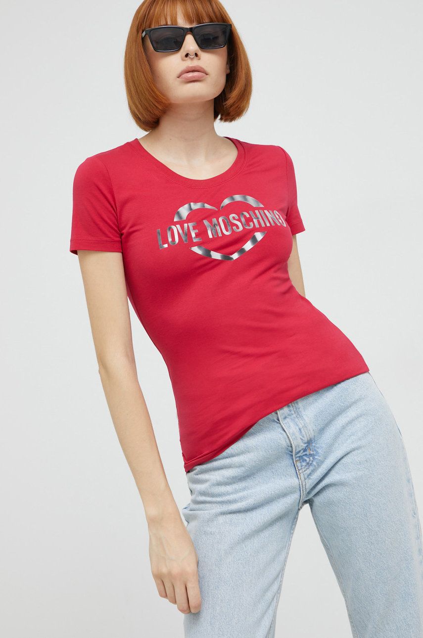 Love Moschino tricou femei, culoarea rosu La Reduecre – Livrare și Retur Gratuit Femei 2023-09-29