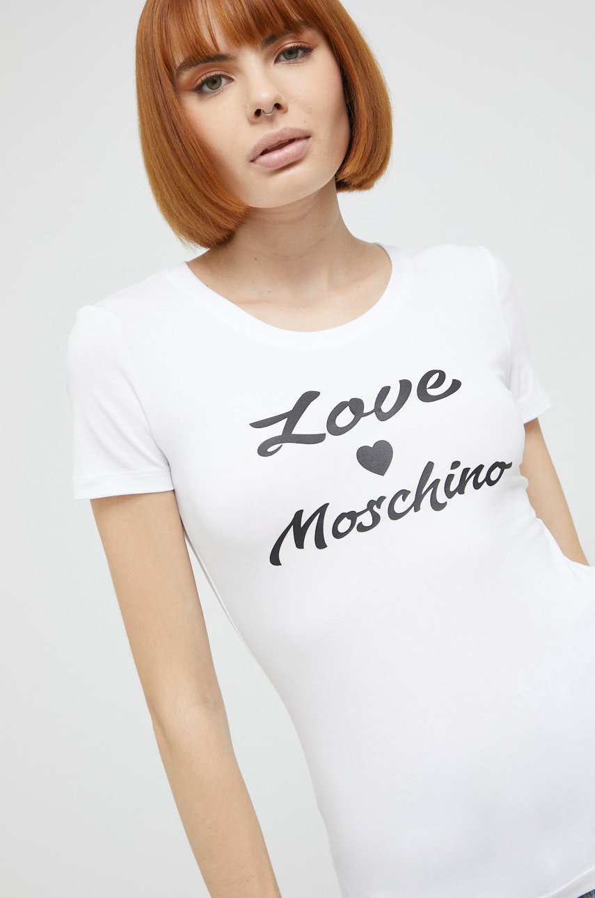 

Тениска Love Moschino в бяло, Бял
