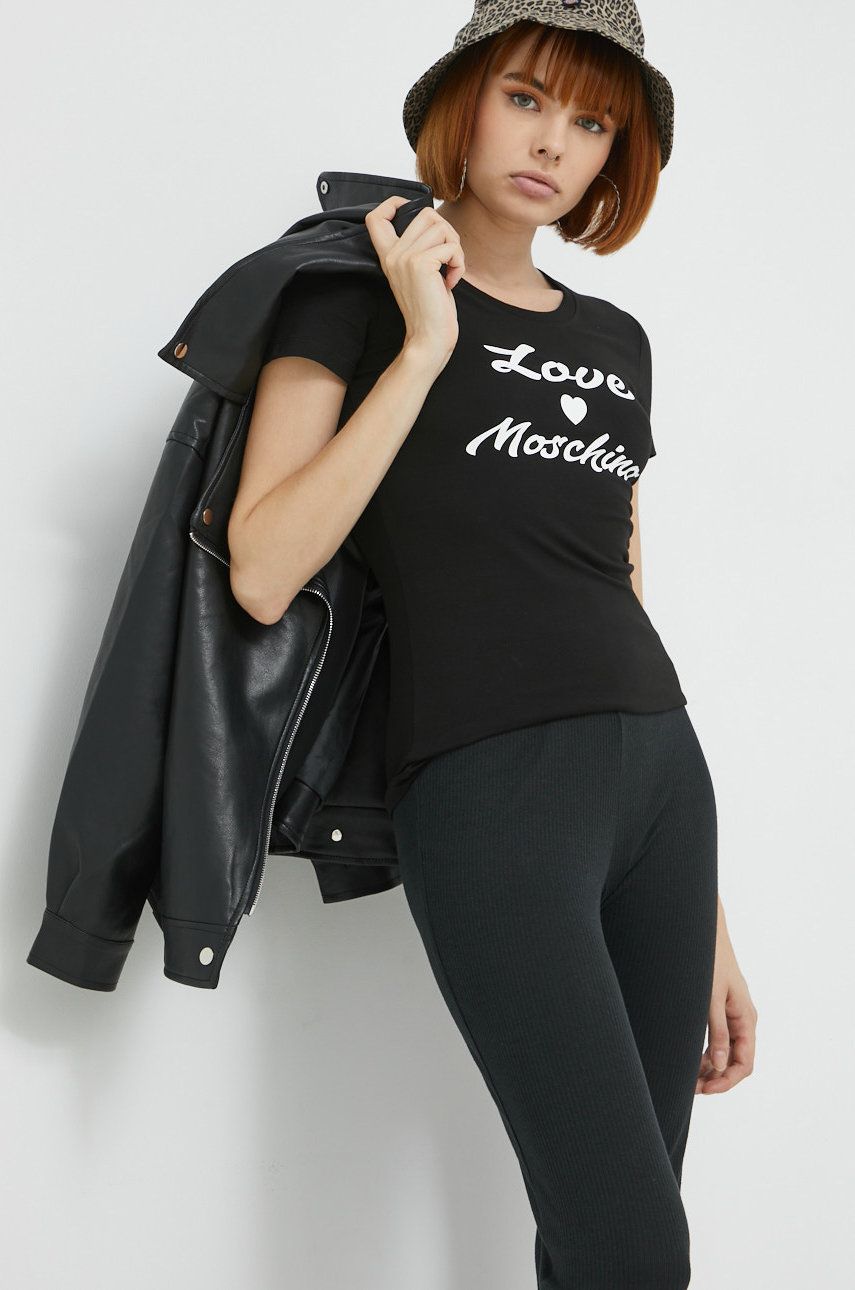 Love Moschino tricou femei, culoarea negru answear.ro