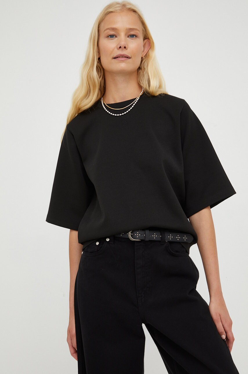 Gestuz tricou femei, culoarea negru