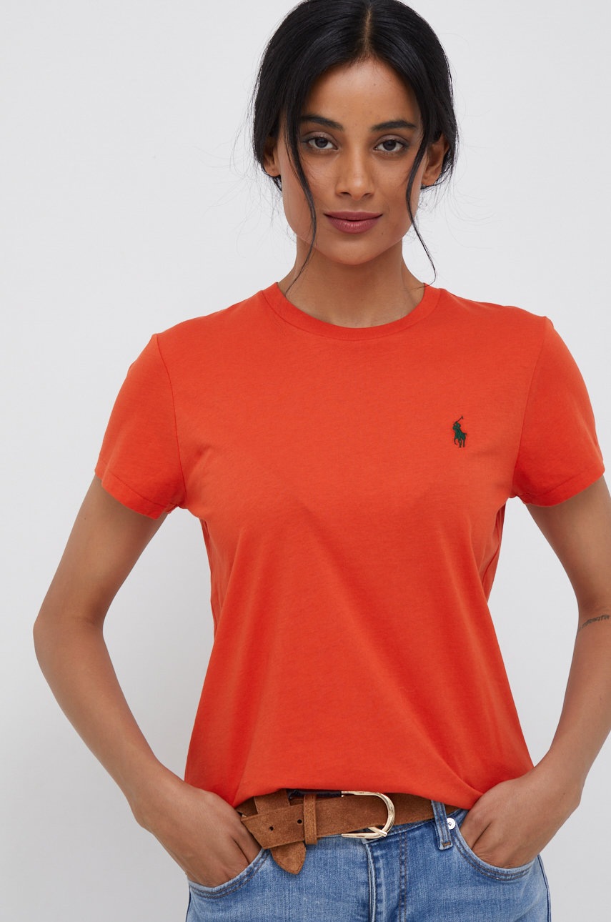 

Памучна тениска Polo Ralph Lauren в оранжево, Оранжев