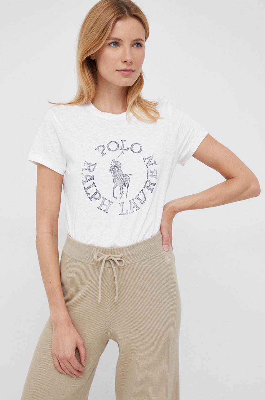 

Памучна тениска Polo Ralph Lauren в бяло, Бял