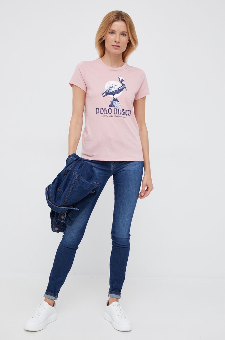 

Бавовняна футболка Polo Ralph Lauren колір рожевий