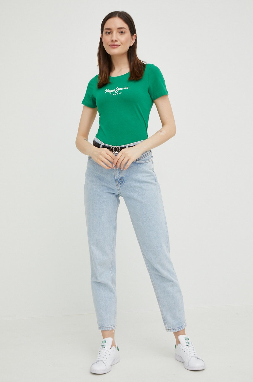 

Футболка Pepe Jeans женская цвет зелёный