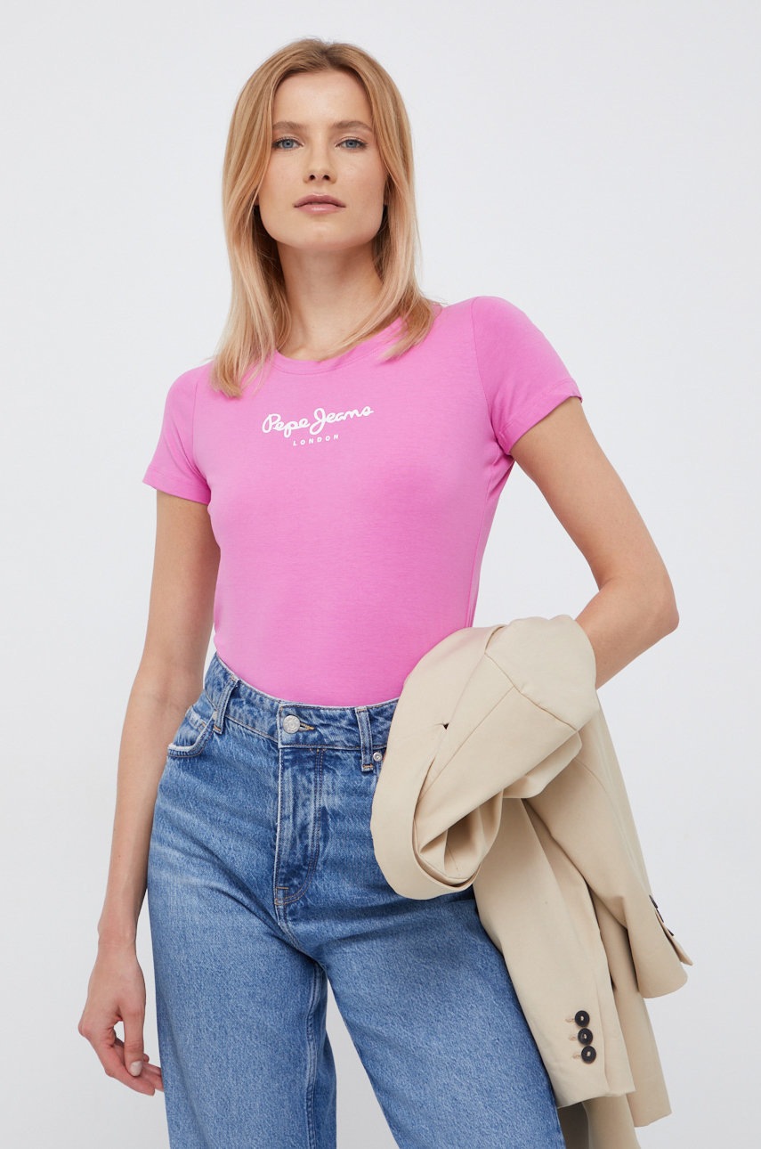 

Тениска Pepe Jeans в лилаво, Виолетов