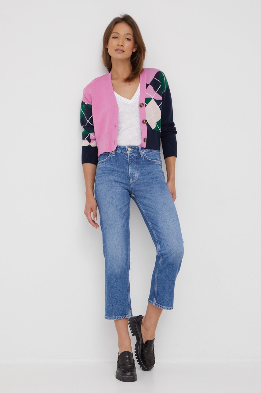 

Льняна футболка Pepe Jeans колір білий