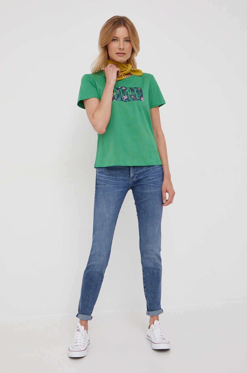 

Бавовняна футболка Pepe Jeans колір зелений