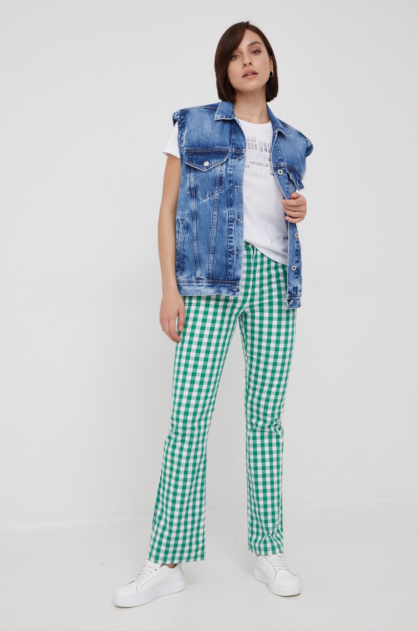 

Хлопковая футболка Pepe Jeans цвет белый