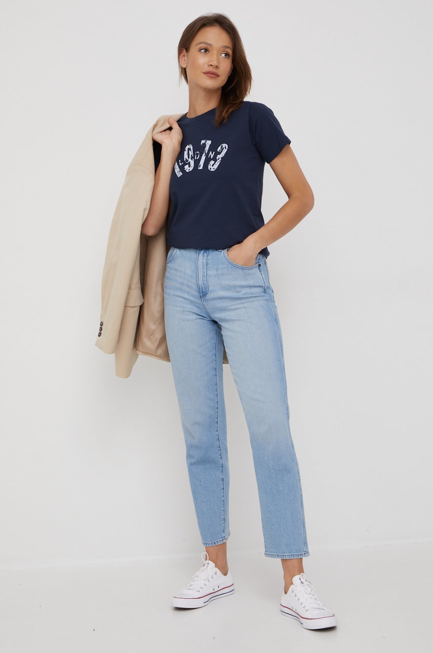 

Бавовняна футболка Pepe Jeans колір синій