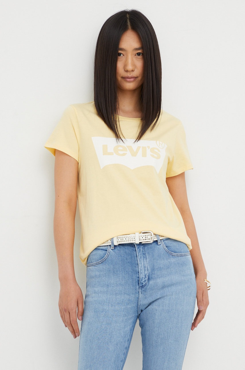 

Памучна тениска Levi's в жълто, Жълт