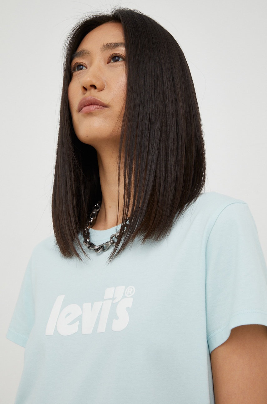 

Памучна тениска Levi's в тюркоазено, Тюркоазен