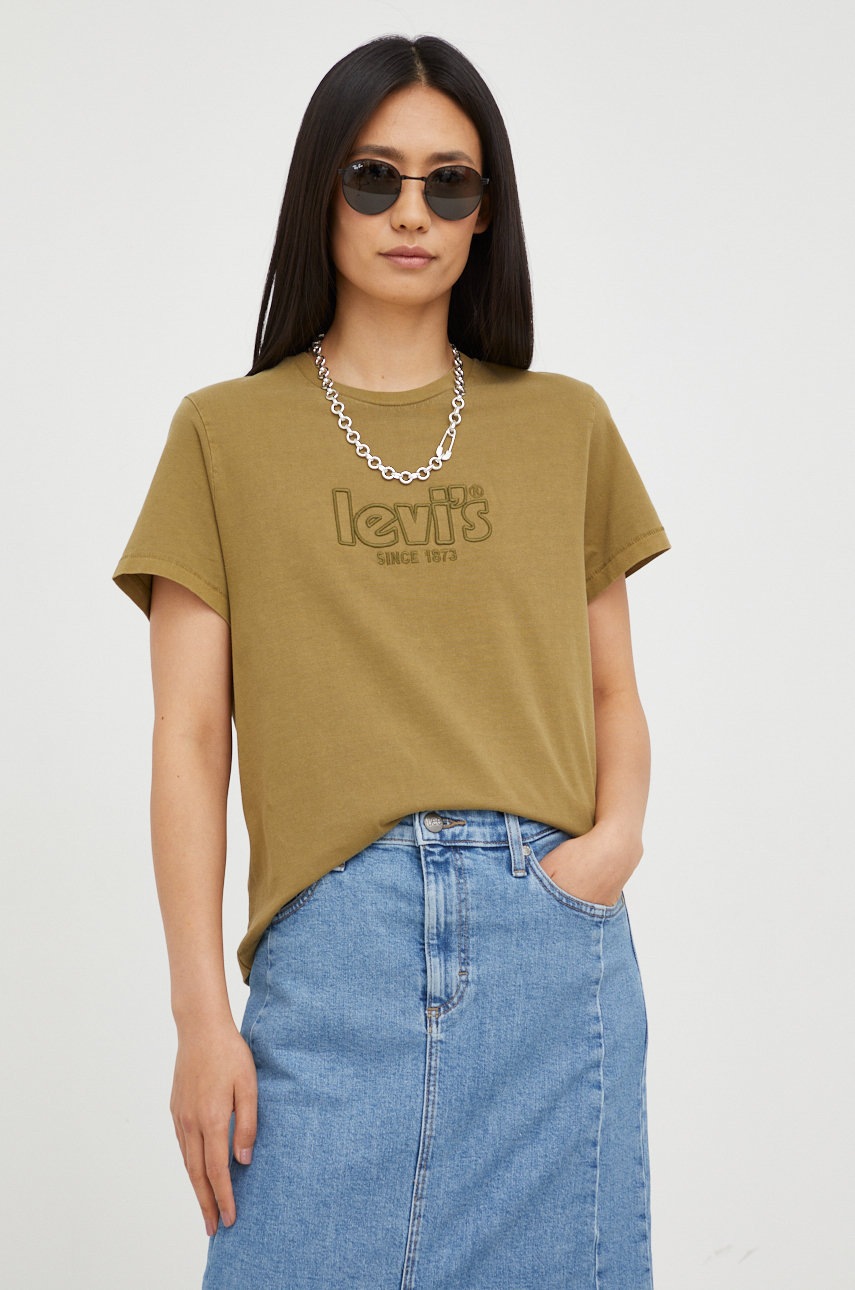 

Памучна тениска Levi's в зелено, Зелен