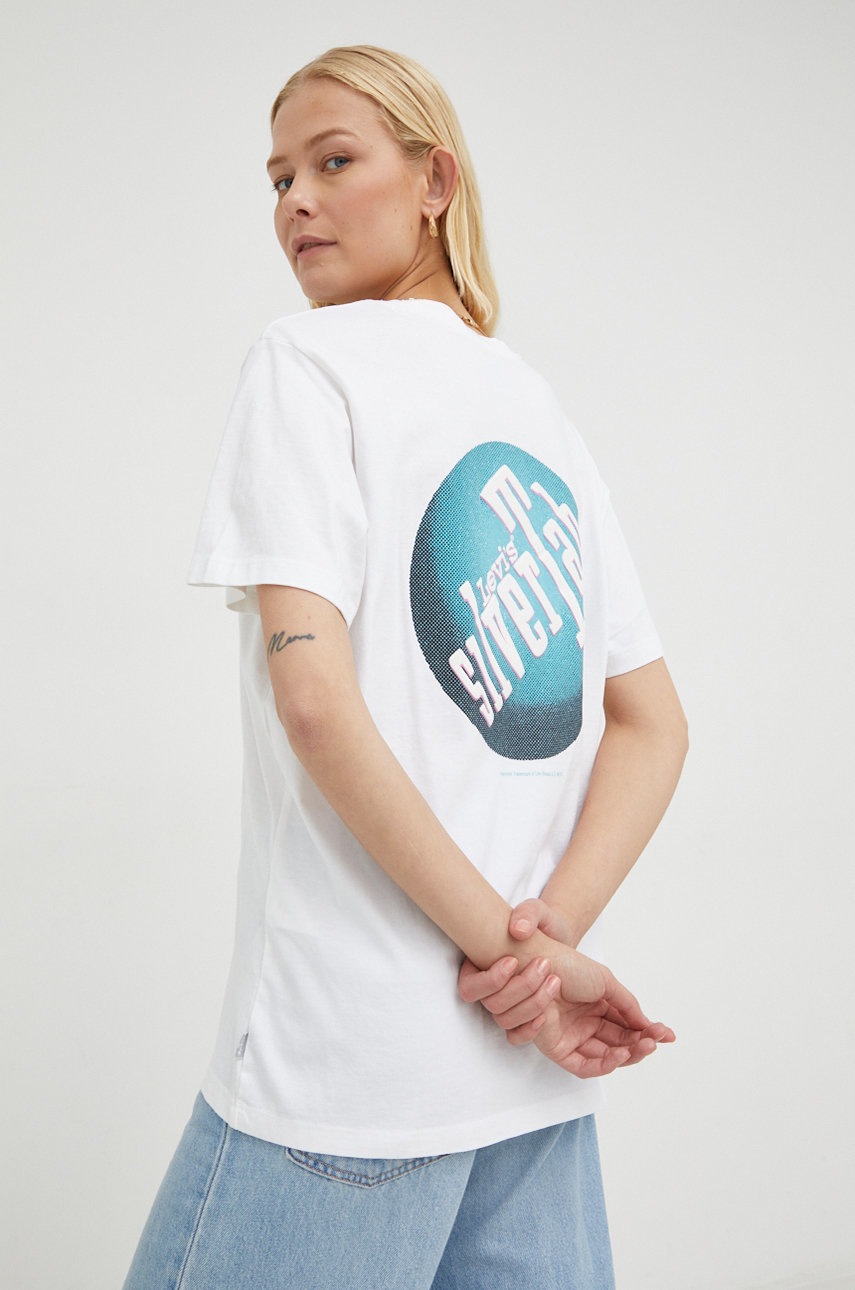 

Памучна тениска Levi' в бяло, Бял