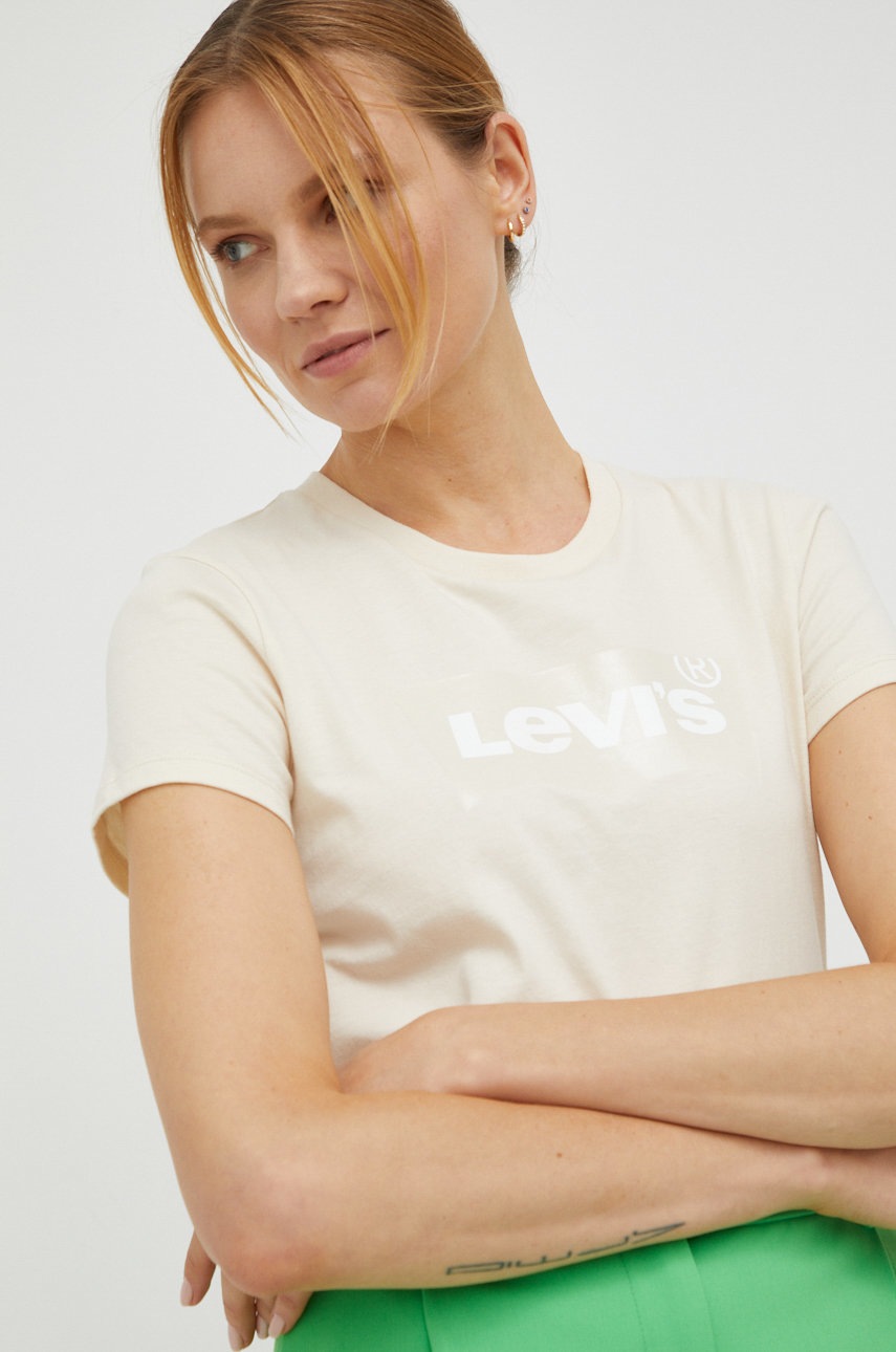 

Памучна тениска Levi' в бежово, Бежов