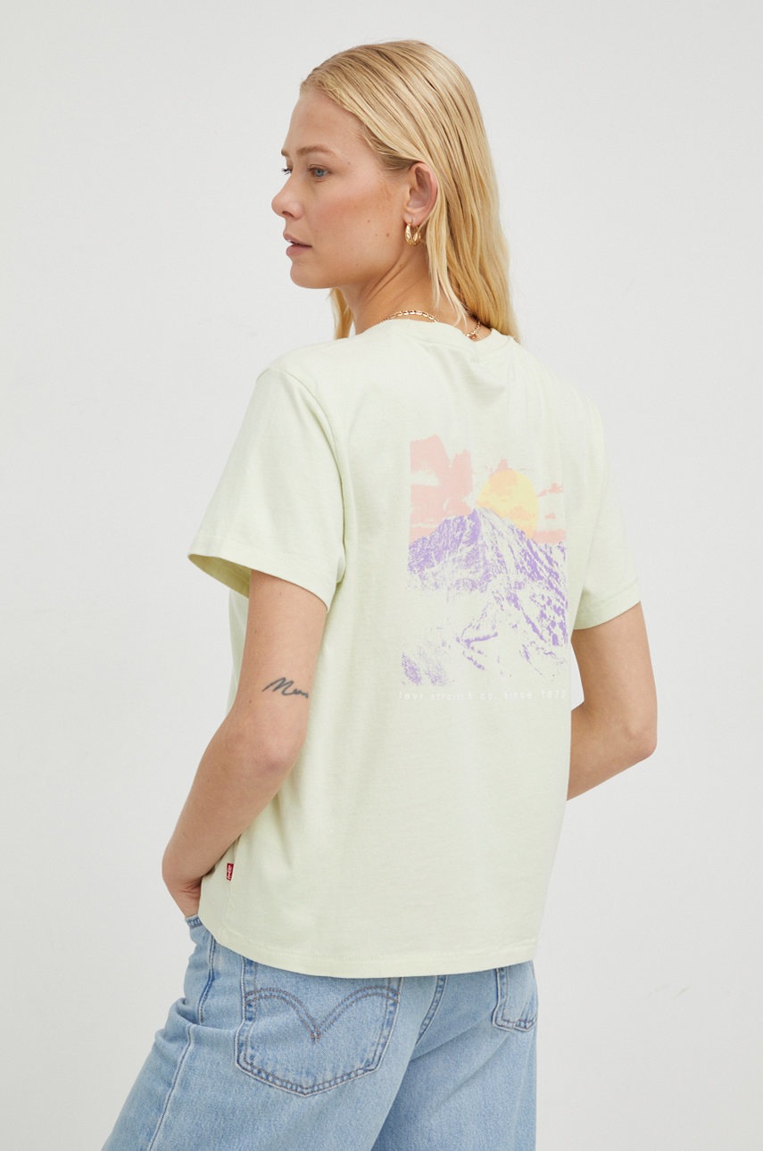 

Памучна тениска Levi's в зелено, Зелен