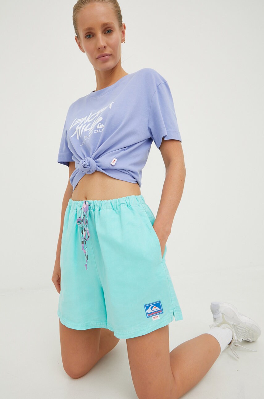 Quiksilver tricou din bumbac x stranger things culoarea violet