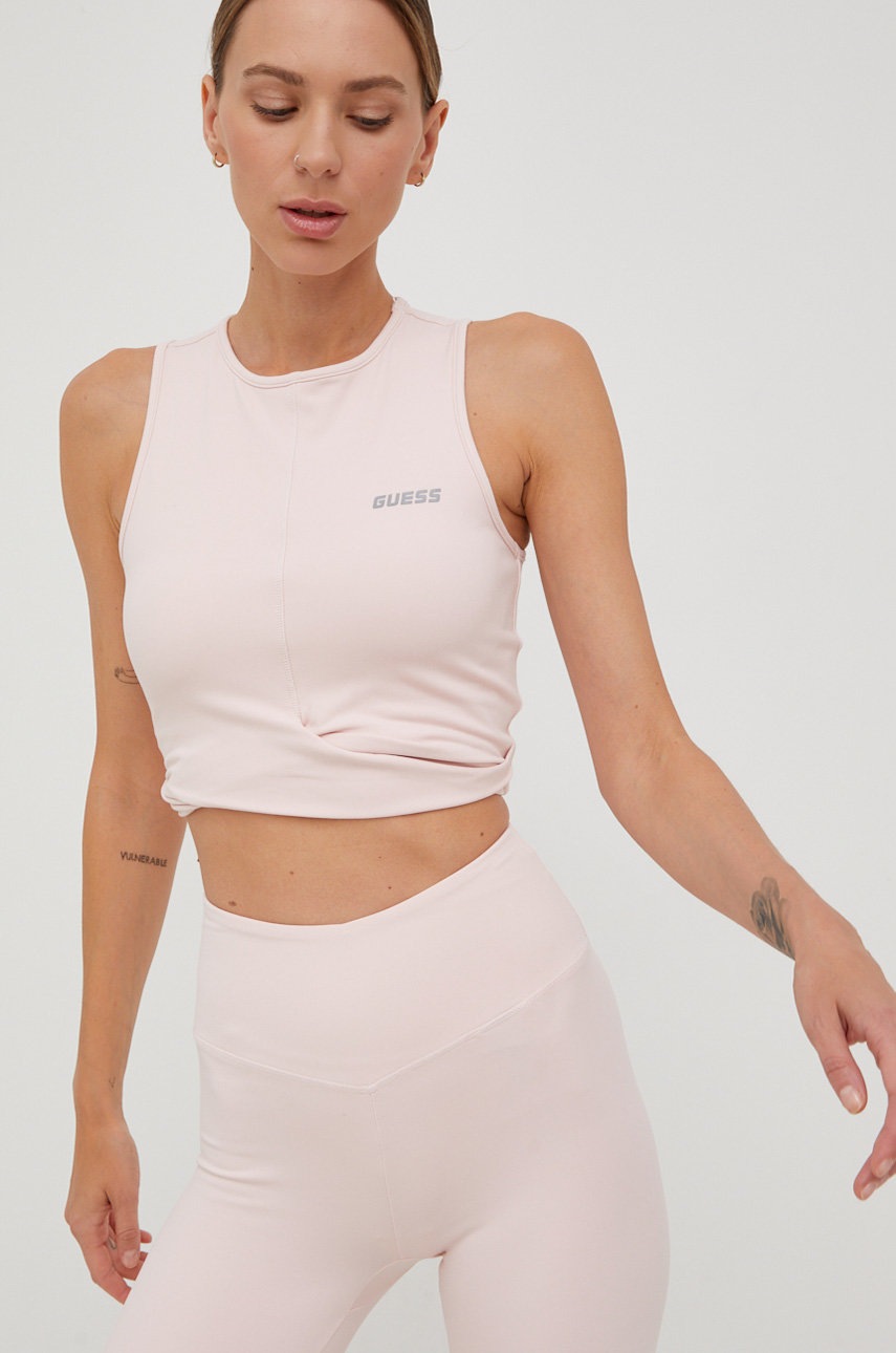 

Топ Guess женский цвет розовый