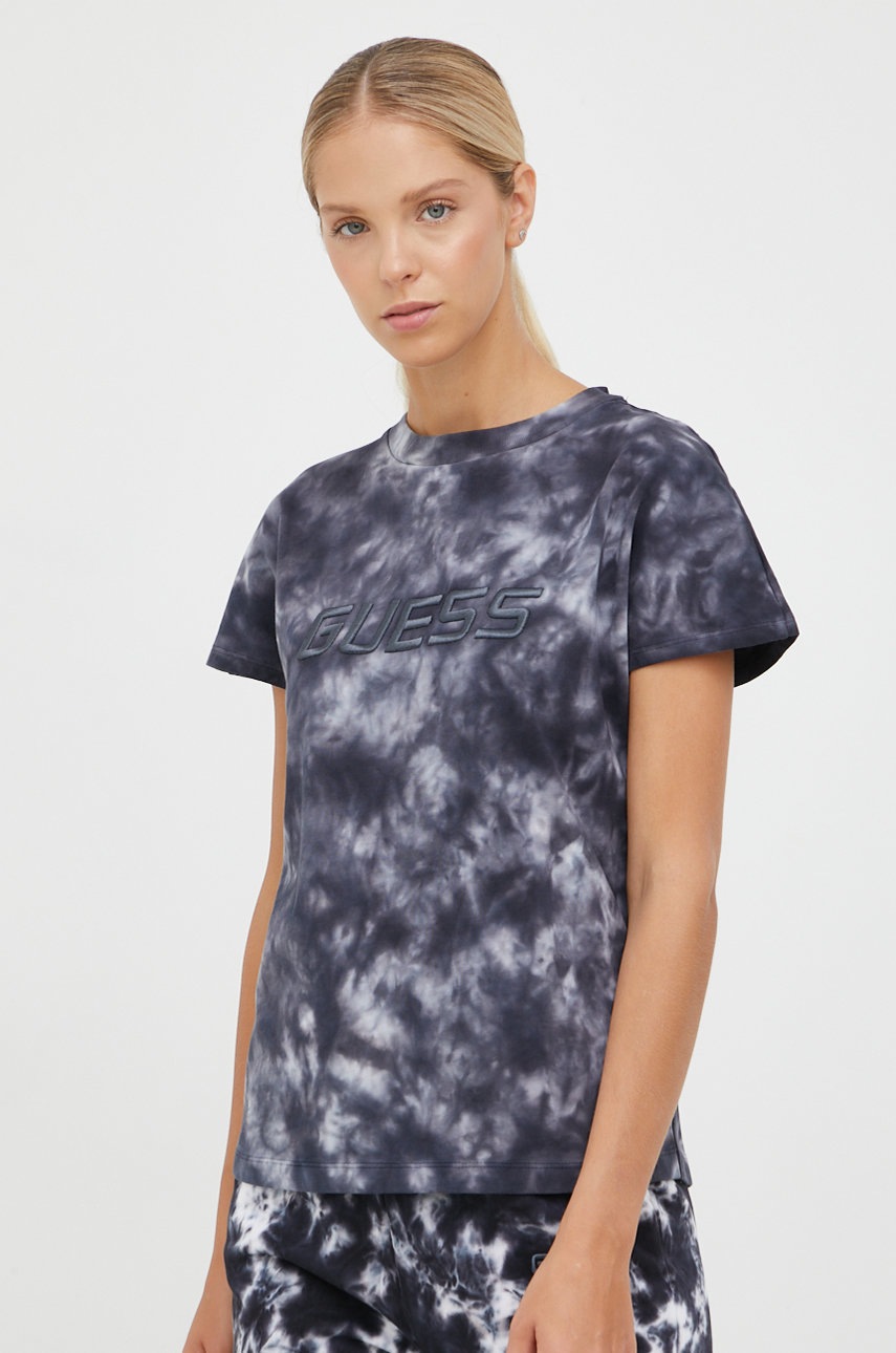 

Памучна тениска Guess в сиво, Сив