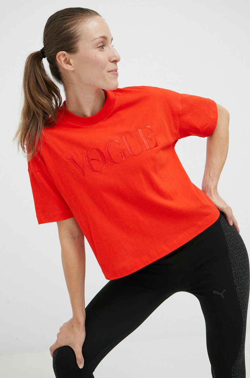 Puma tricou din bumbac X Vogue, culoarea rosu answear imagine noua
