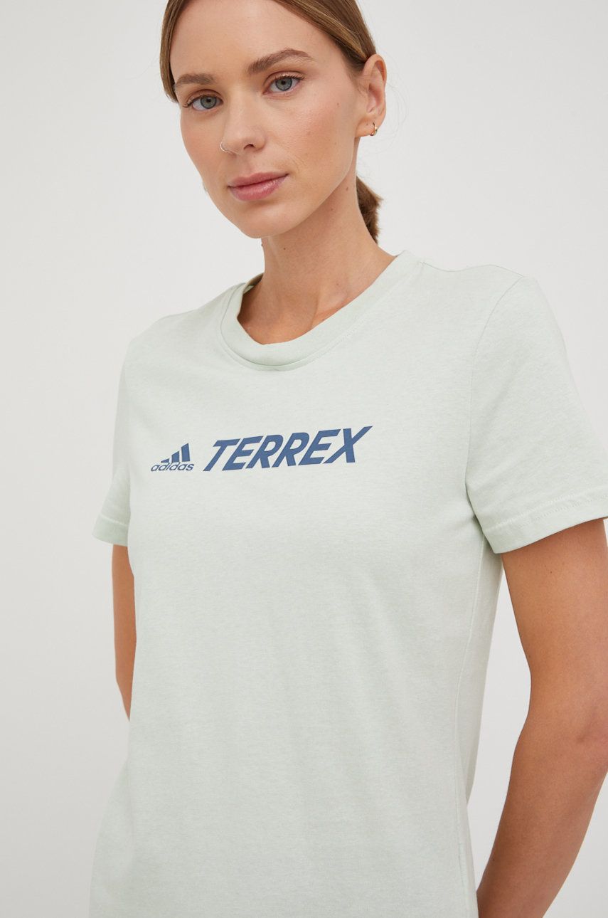 adidas TERREX tricou Classic Logo femei, culoarea verde